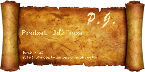Probst János névjegykártya