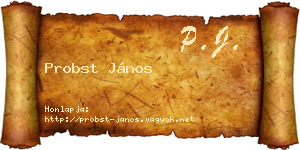 Probst János névjegykártya