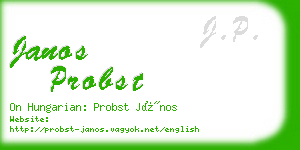 janos probst business card